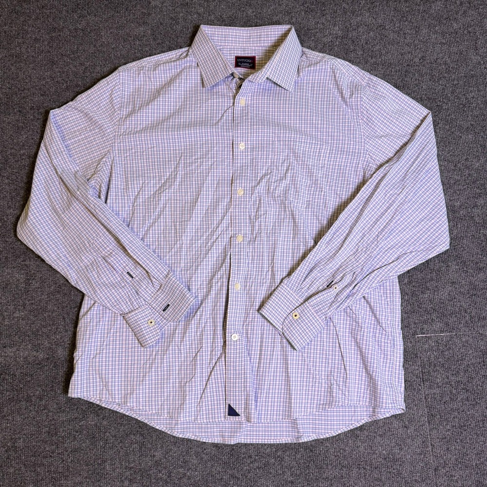 UNTUCKit Dalton Mens XL Purple Gingham Performance Shirt UT-14-31101